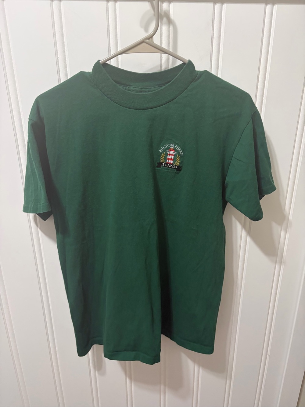 VTG 90s Oneita Power-T Hilton Head Island T-Shirt Forest Green SZ M Made in USA